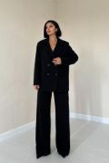 Siyah 3-İplik Comfort Ceket Ve Pantolon Takım resmi